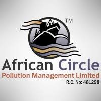 African Circle Pollution Management logo with a circular emblem featuring mountains and waves, and the organization name below.